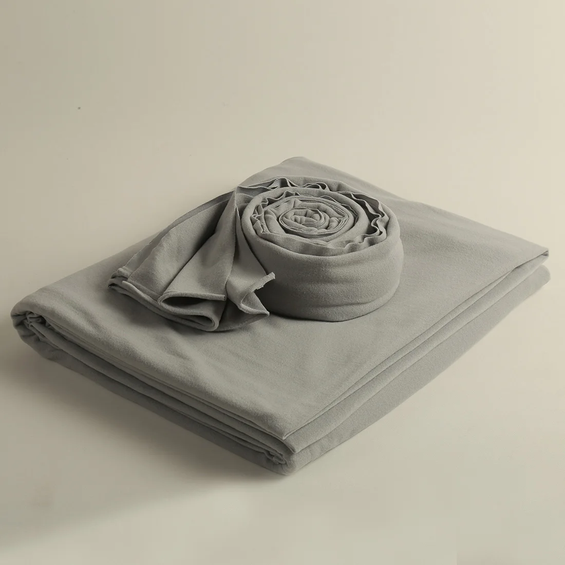 Conjunto de manta y envoltura de punto elástico Febric suave, accesorios de fotografía recién nacido, manta Polar para bebé, funda de puf