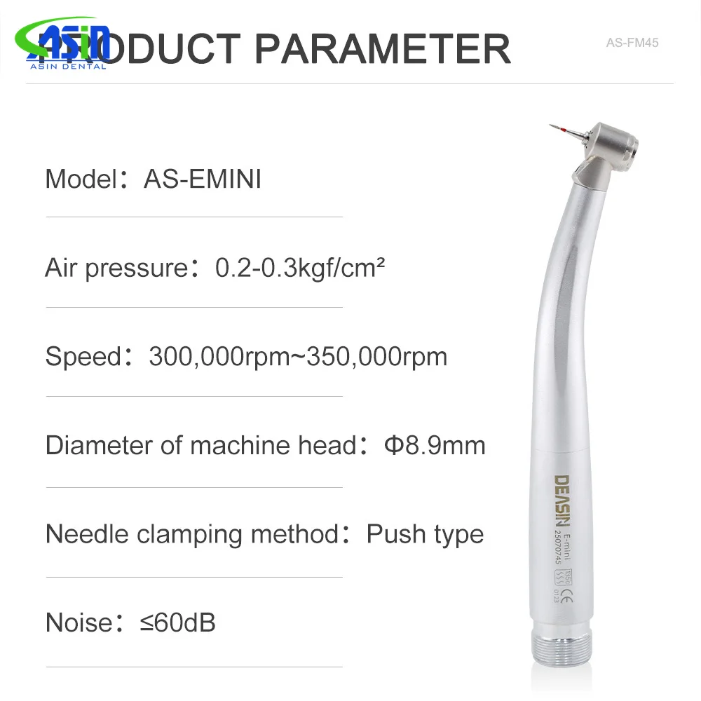DEASIN-Mini cabezal LED Dental, pieza de mano de alta velocidad para laboratorio Dental, pieza de mano para niños, botón pulsador, herramientas de odontología