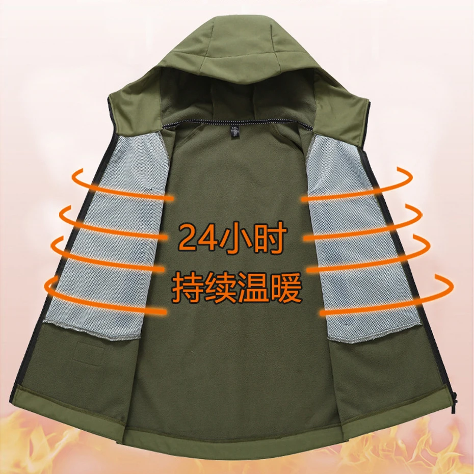Chaqueta cortavientos impermeable de talla grande 13XL, chaqueta de campamento para hombre, abrigo, chaqueta de lana de otoño, prendas de vestir exteriores para hombre
