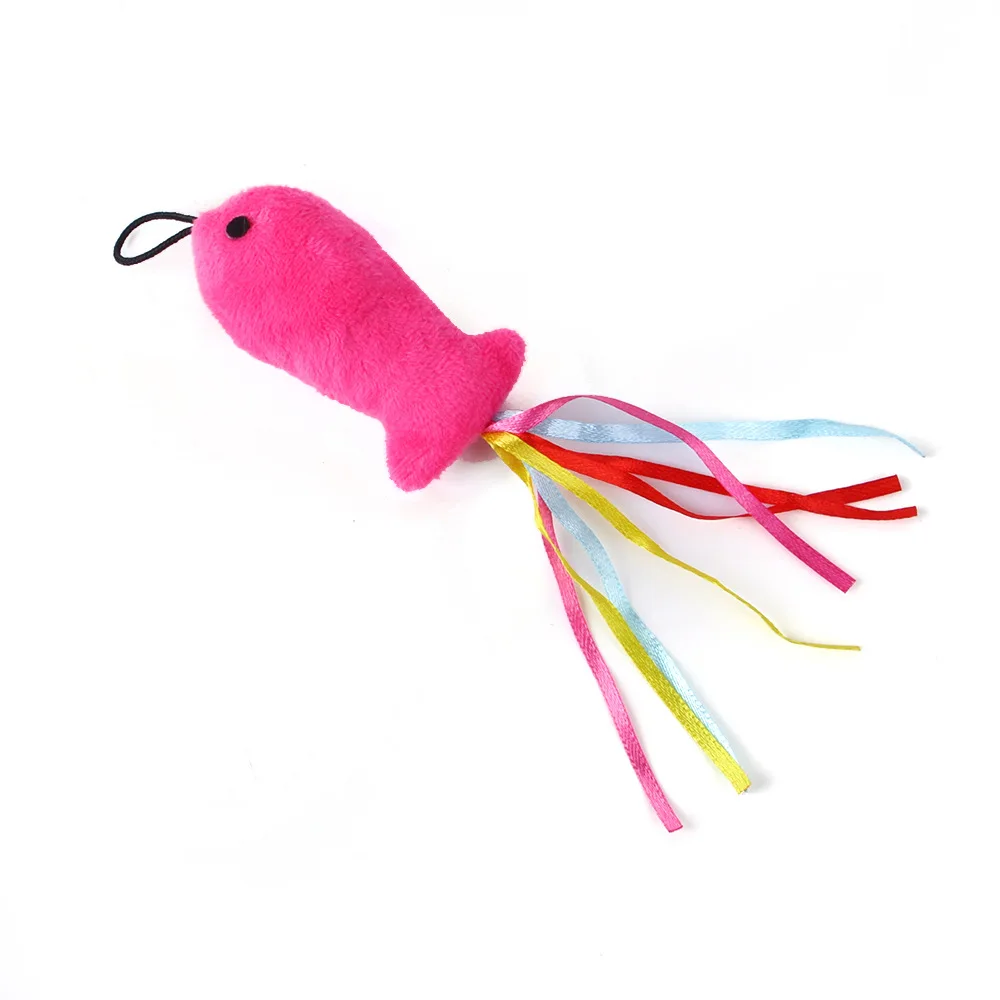 Paquete de 9 plumas de repuesto coloridas para varitas de gato, juego de juguetes interactivos para gatos con borlas y cañas de pescar