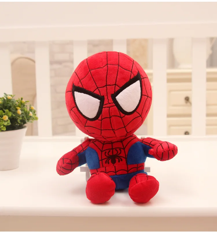 27cm hombre Spidermaned juguetes de peluche muñecas de película MarvelAvengers peluche suave héroe Capitán América hierro regalos de navidad para niños