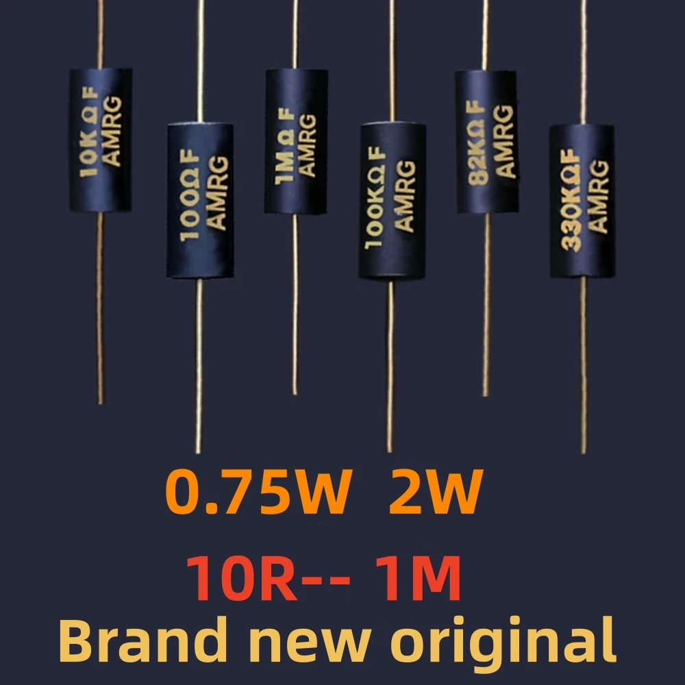 2 piezas/lote, serie original japonesa 3/4W 2W 10R-1M, resistencia de audio HIFI de grado tesoro nacional con patas doradas de película de carbono PARA AMRG