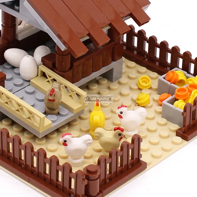 Bloques de Construcción de la Granja Marumine, Ladrillos de Construcción Clásicos MOC, Juego de Ladrillos para Armar una Casa, Kit de Modelo DIY Compatible con 95342pb