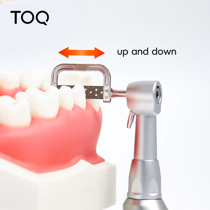 Hojas de sierra de mano de ortodoncia Dental 15/25/40/60HD para reducción 4:1/1:1, pelado interproximal, contraángulo de baja velocidad