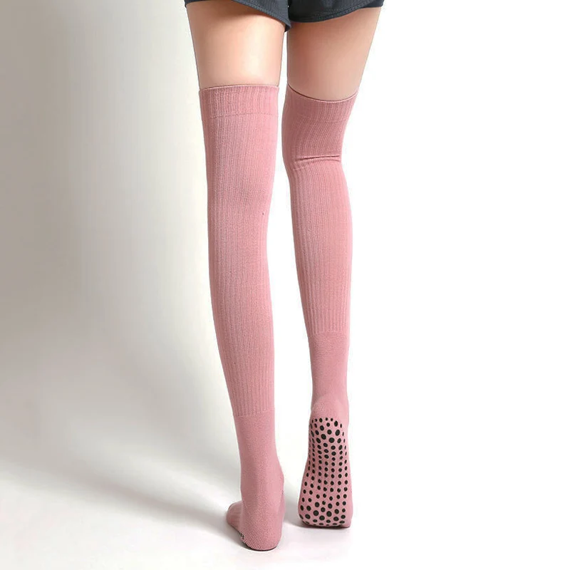 Calcetines de Yoga antideslizantes para mujer, calcetines de algodón transpirables para interiores, calcetines de Pilates para Fitness, calcetines deportivos de baile de Ballet de tubo largo para mujer
