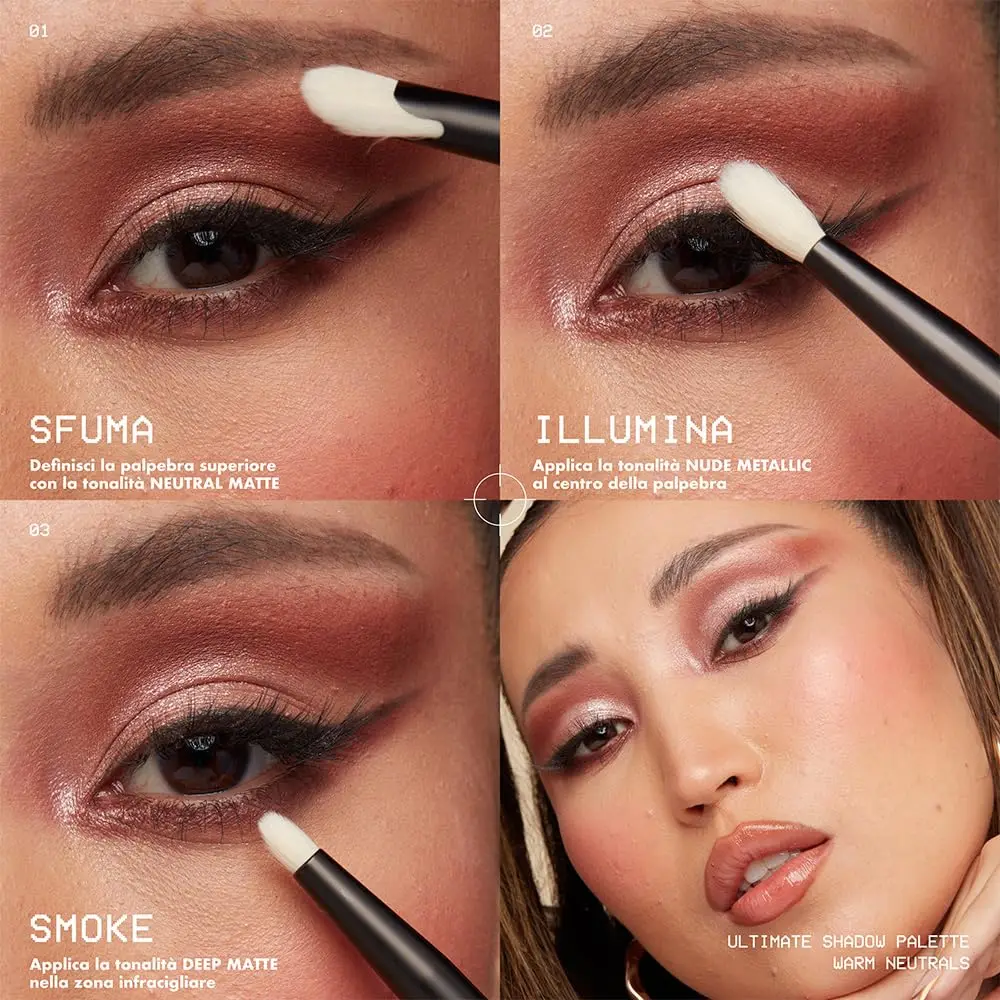 Flower Knows Maquillaje Colección Little Angel Paleta de sombras de ojos de nueve colores Paleta de sombras con brillo mate delicado Neutral cálido