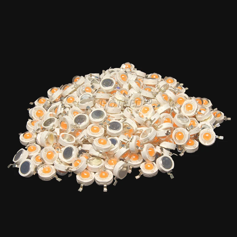 100-500 Uds LED 1W 3W Watt 30/45mil cuentas de Chip de alta potencia blanco frío cálido rojo 660nm azul 450nm verde amarillo para Blubs luz de cultivo