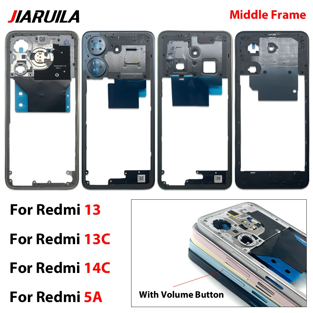NUEVO Marco Central, Carcasa Intermedia, Bisel, Piezas de Repuesto para Xiaomi Redmi 13 13C 14C A5