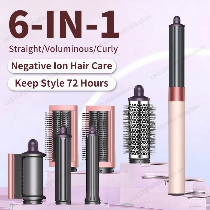Sencicimen 6 en 1, Secador de Pelo Profesional con Iones Negativos, Set de Herramientas de Peinado para Rizar, Dar Volumen y Alisar el Cabello