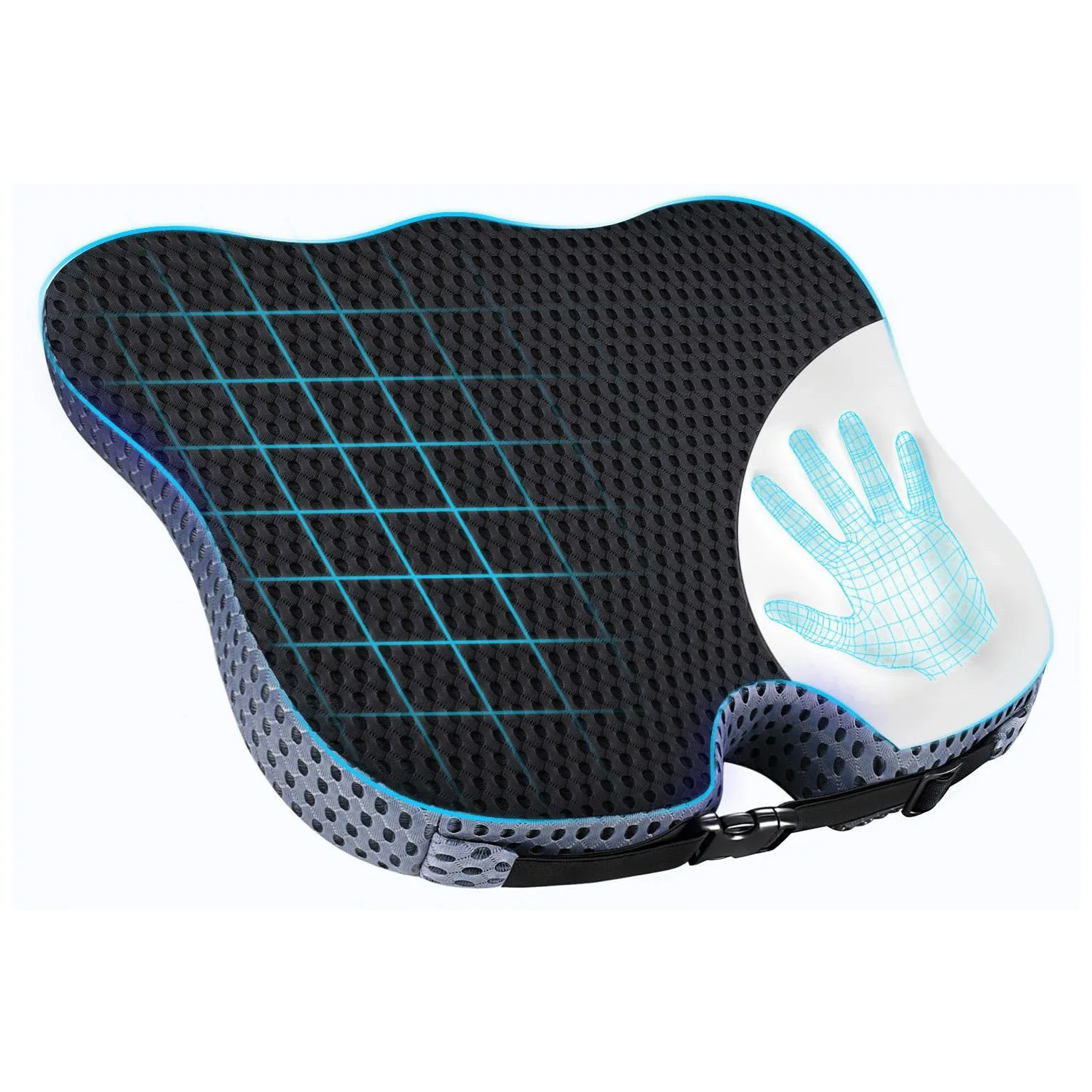 Cojín cómodo para asiento de coche, asiento de conductor, silla de oficina, silla de ruedas, cojín de asiento de espuma viscoelástica, soporte ortopédico