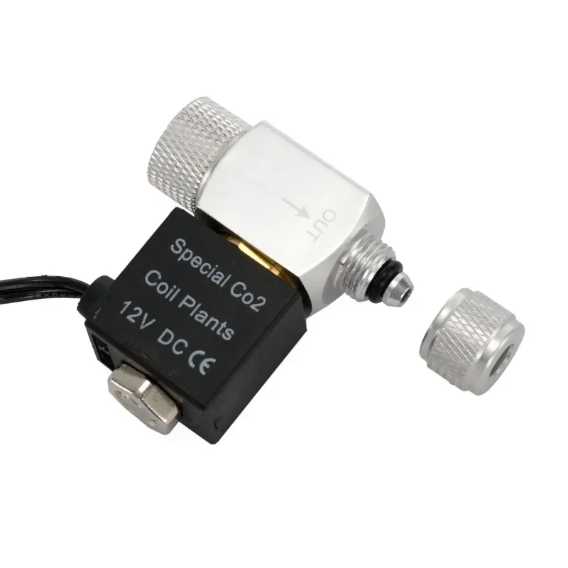 Válvula Solenoide para acuario, regulador de sistema de CO2, accesorios para acuario, válvula magnética eléctrica de baja temperatura para pecera DC12V