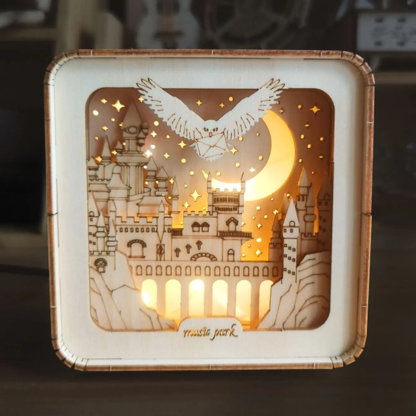 Rompecabezas de madera 3D, Kit de modelo de Castillo, luces nocturnas para niños, decoraciones de escritorio, regalos de cumpleaños y Navidad para mujeres