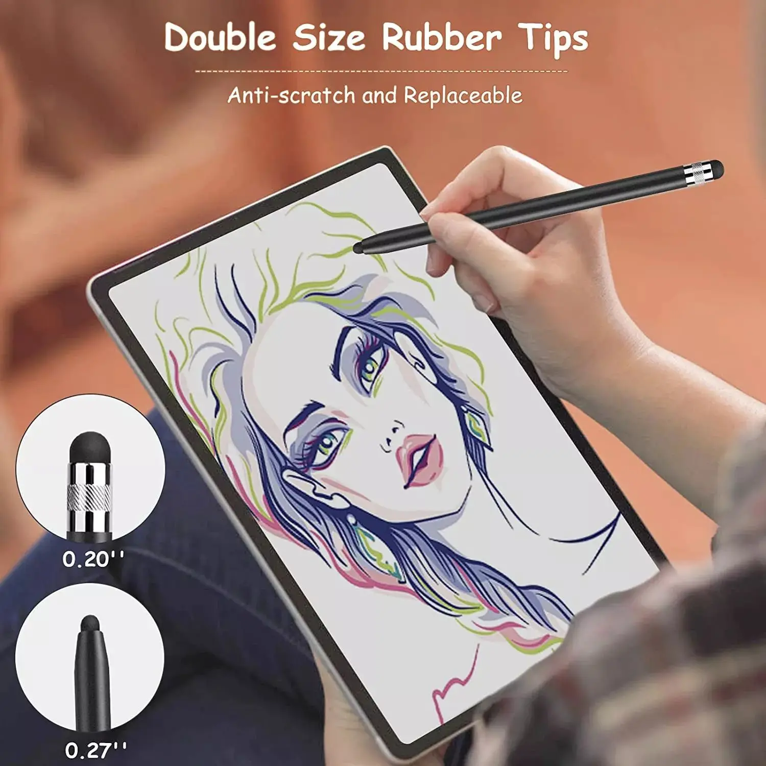 Bolígrafo para tableta, lápiz Universal, lápiz capacitivo, doble cabezal de silicona para iPad, Android, Samsung, Huawei, Lenovo, teléfono inteligente