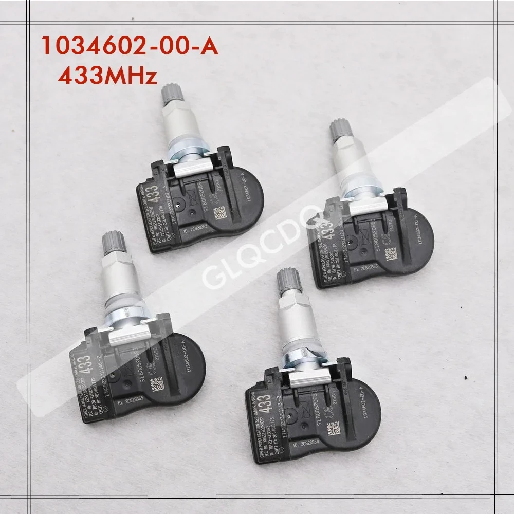 SENSOR de presión de aire de neumáticos, accesorio para Tesla modelo 3, modelo S, modelo X 433Mhz, 1034602-00-A, 1034602-00-C, 1074812-00-B, 4 unidades