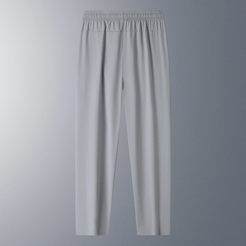 Pantalones para correr, pantalones refrescantes de seda helada de verano, pantalones elásticos suaves, pantalones sueltos informales de secado rápido para entrenamiento, pantalones ligeros con protección UV