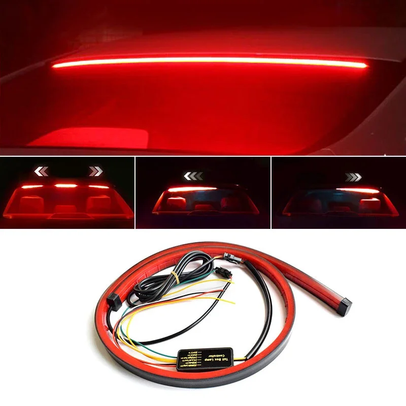 Tercera luz de freno trasera de coche de 100cm, tira LED, luces de advertencia multimodo, luces decorativas LED, señal de giro, barra de lámpara de parada Flexible