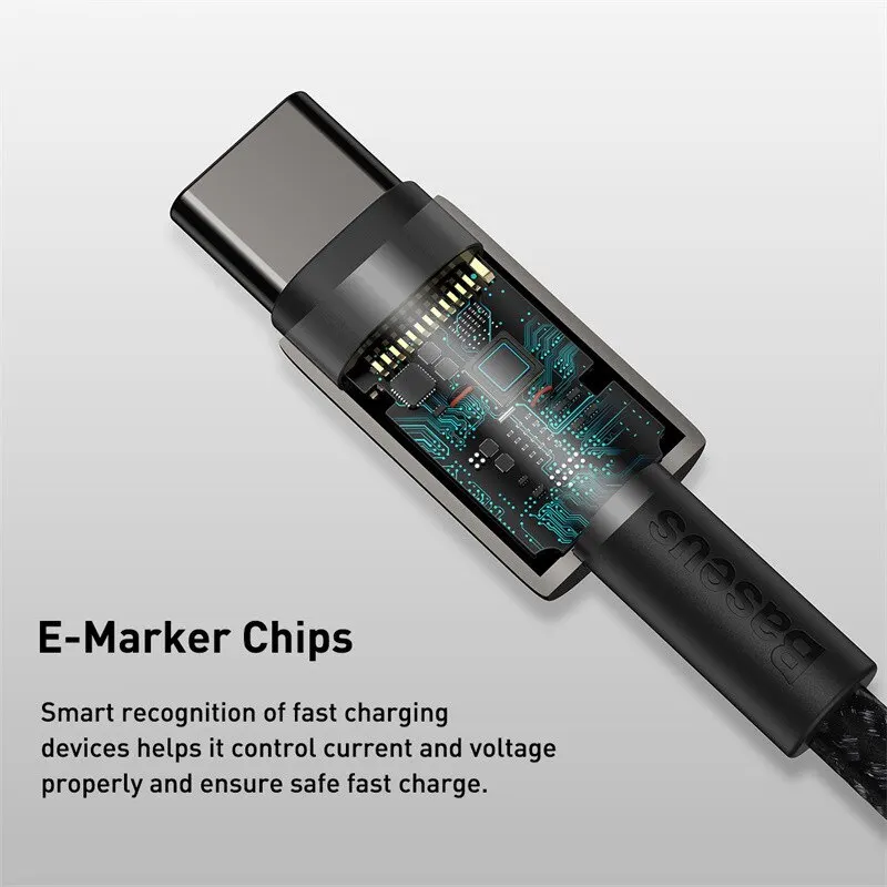 Cable Baseus 100W tipo C para iPhone 15 USB C PD cargador rápido cable para Macbook Samsung Xiaomi tipo C cable USB C