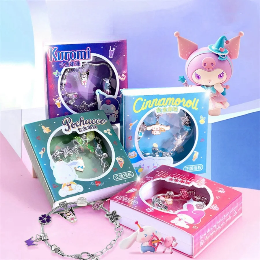 1 pieza de accesorios de cuentas de cadena de moda para mujer, con diseño de personajes de dibujos animados Kawaii y adorables como Cinnamoroll, Melody y Kuromi, para decoración de fiestas.