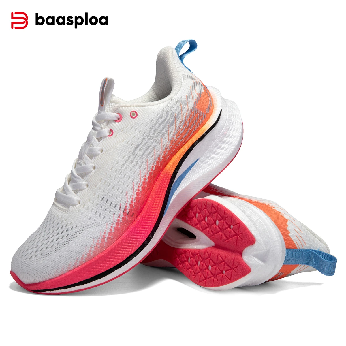 Baasploa, zapatillas para correr para hombre, placa de carbono, zapatillas antideslizantes con amortiguación profesional, zapatillas deportivas informales transpirables para correr para mujer