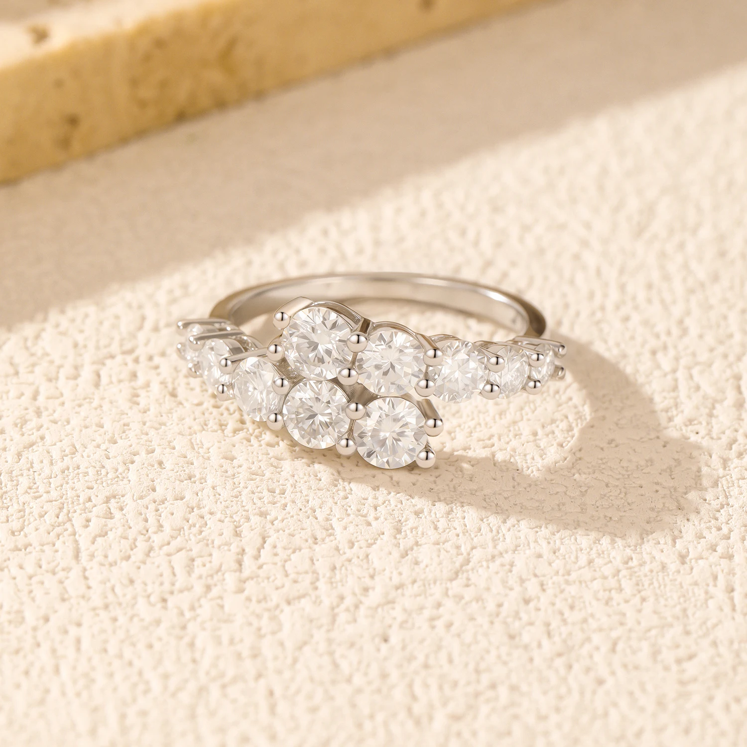 Anillo MODIAN D Color Moissanite eternidad, Plata de Ley 925, anillo geométrico de lujo para mujer, joyería fina de compromiso de boda