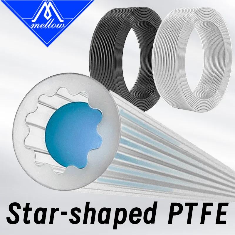 Tubo de PTFE de materiales japoneses en forma de estrella suave, Teflonto de 4mm de diámetro exterior, flujo ultrasuave, impresora 3D DIY para laboratorio Bambu AMS Creality