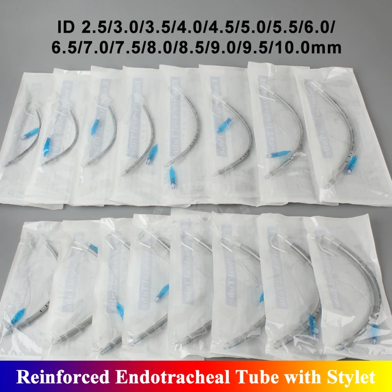 Tubo endotraqueal reforzado con estilete de intubación endotraqueal de 2,5-10 mm con manguito de presión