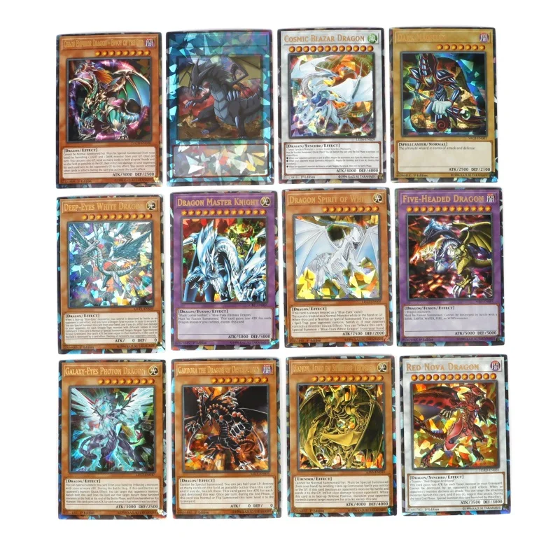 72 Uds. Tarjetas Yugioh con caja de hojalata Yu Gi Oh tarjeta holográfica versión en inglés letra dorada duelo enlaces tarjeta de juego ojos azules Exodia