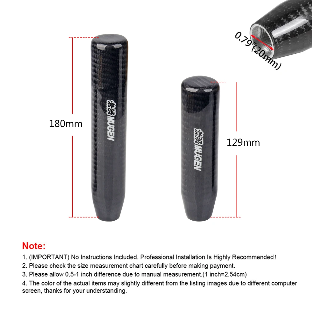 Perilla de palanca de cambios estilo fibra de carbono de 5/6 velocidades JDM forma Universal perilla de palanca de cambios de transmisión Manual 8MM 10MM 12MM