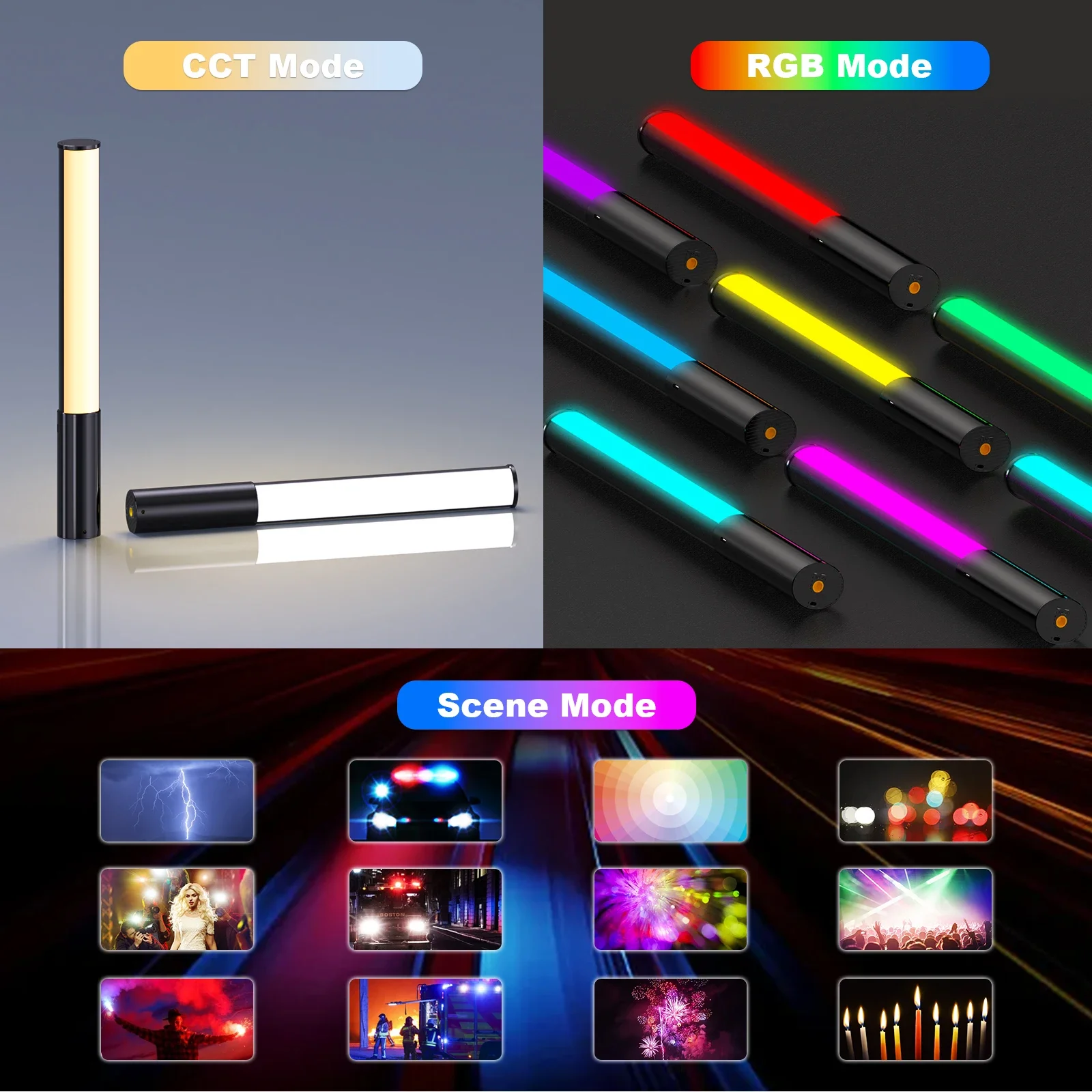 Tubo de luz LUXCEO P400, varita de palo RGB portátil, lámpara LED colorida para fotografía y vídeo CRI 95 + 2500K- 6500K para estudio fotográfico Vlog