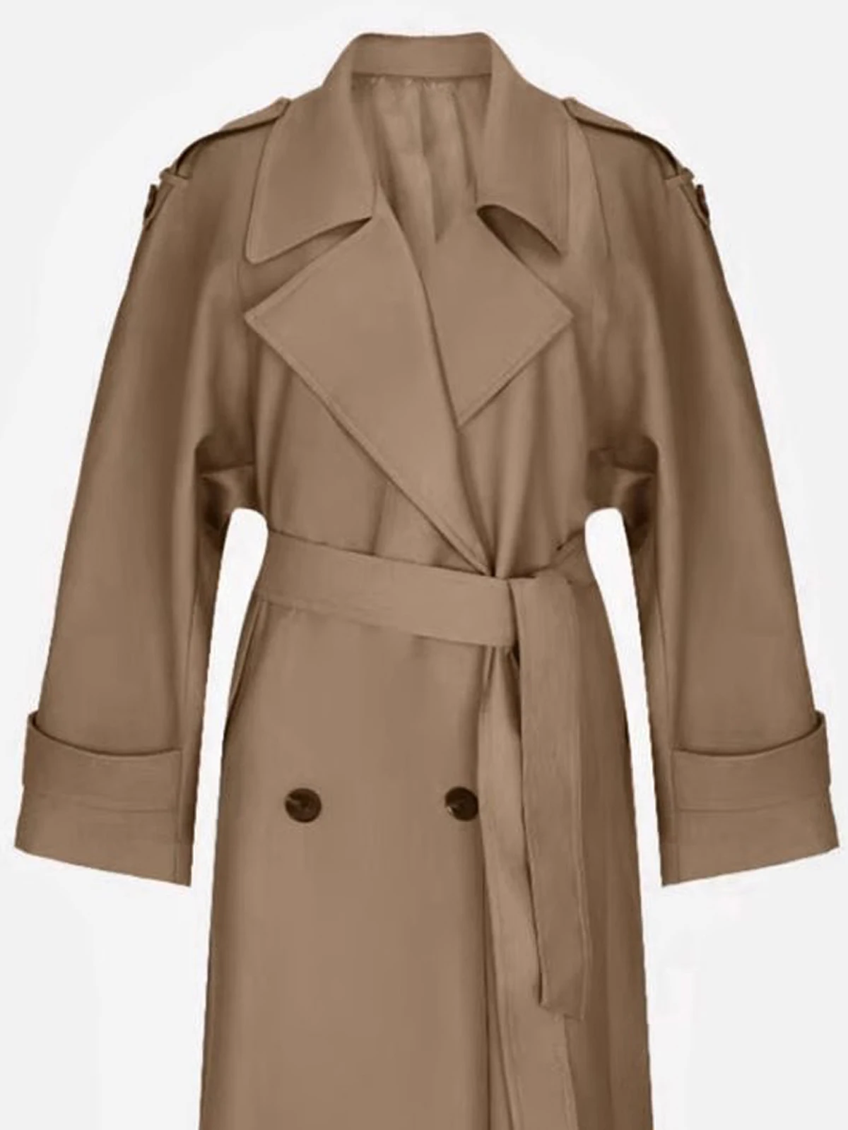 Lautaro primavera otoño gabardina de gran tamaño caqui Extra larga de color morado oscuro para mujer abrigo elegante de lujo con doble botonadura 2025