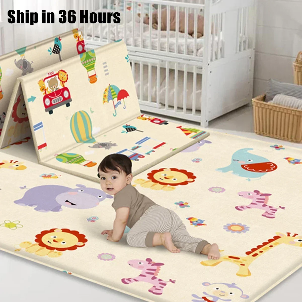Manta plegable para niños, alfombra de espuma XPE para juegos de bebés, suelo suave, almohadilla para gatear, juguetes para niños, alfombra plegable para actividades de juego con bolsa