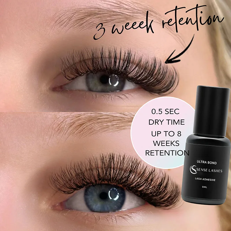 SENSE LASHES 10 Botellas de Pegamento para Pestañas de 5ml, Adhesivo para Extensiones de Pestañas