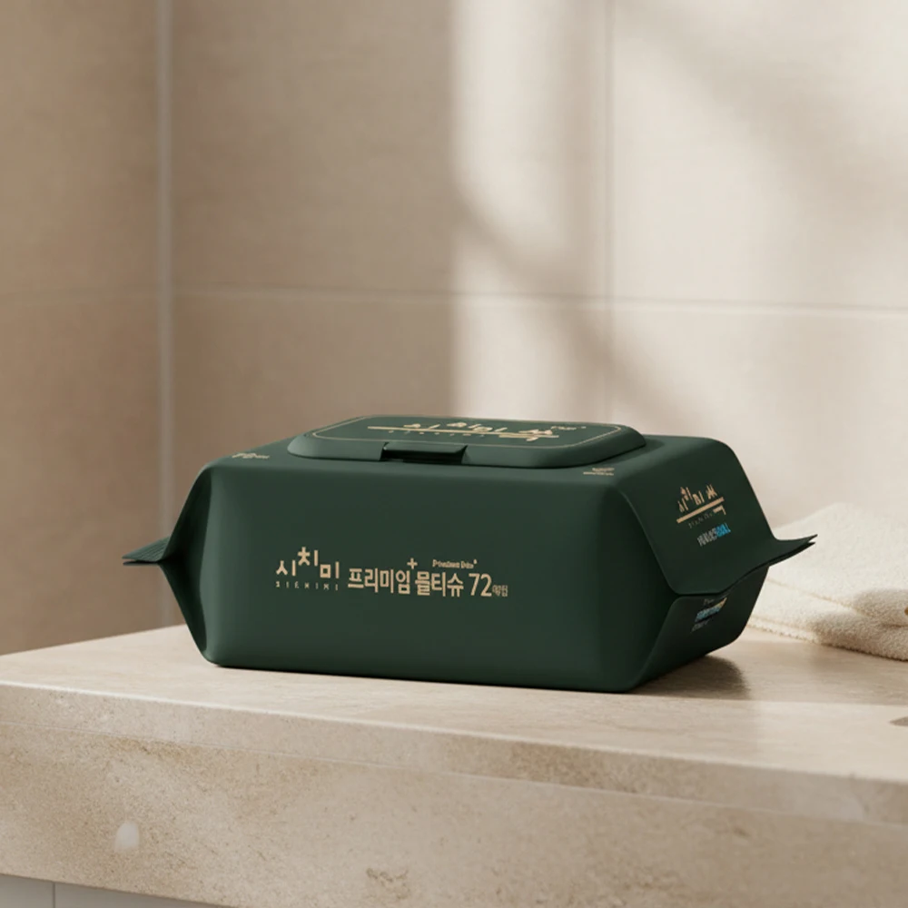 Toallitas húmedas para bebés Sichimi Green con estampado premium EWG gorra totalmente verde 72 paquetes 10 paquetes