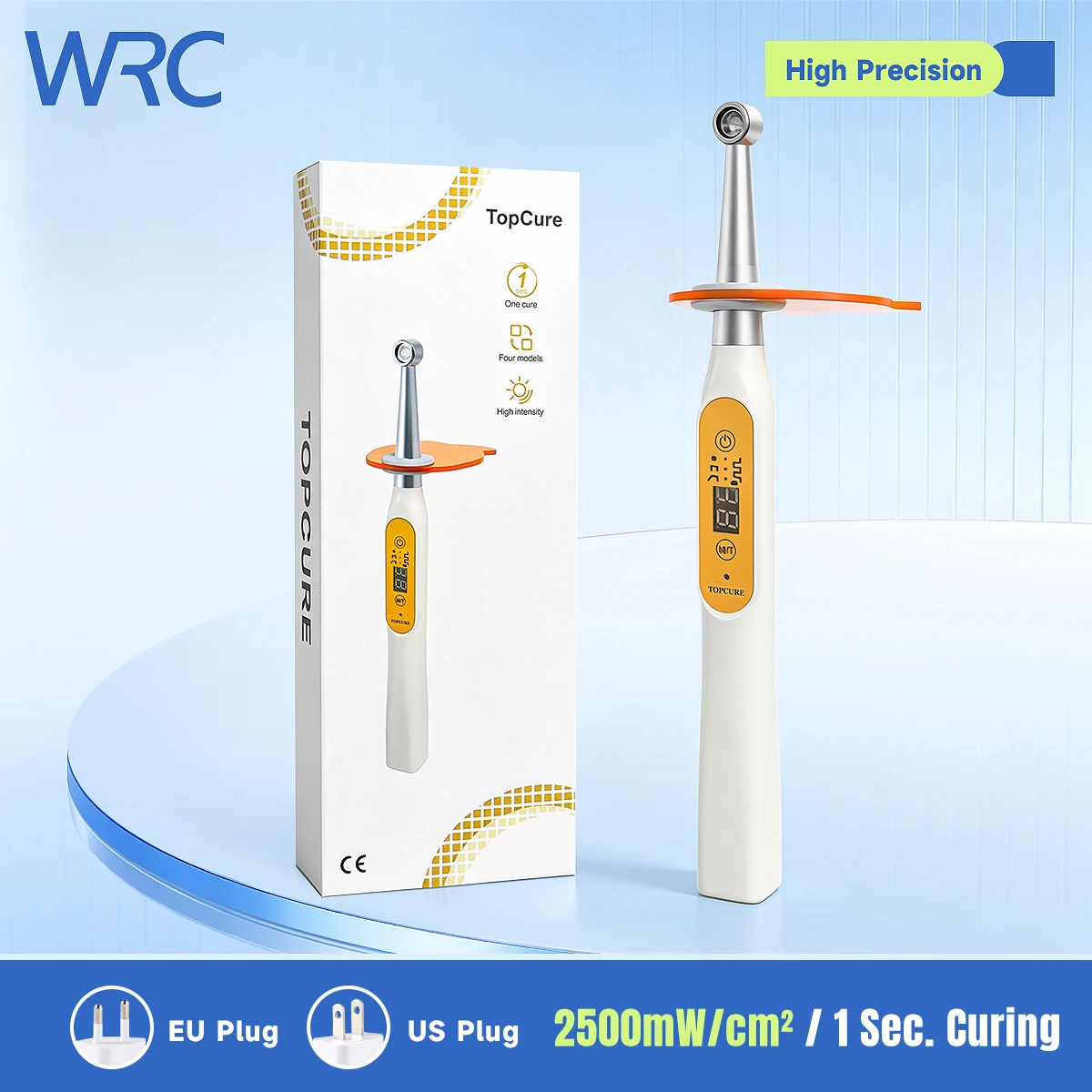 Lámpara de Curado Dental LED Inalámbrica de Alta Potencia 385-515nm, 4 Modos, Recargable por USB, Batería de Litio de 2200mA, Lámpara de Curado de Resina para Dentistas