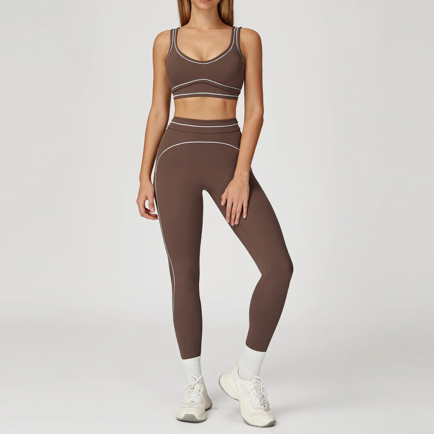 Traje de Yoga para mujer, chándal, Sujetador deportivo, Legging de cintura alta, pantalones cortos, conjunto de gimnasio, ropa de entrenamiento para correr, ropa deportiva de realce
