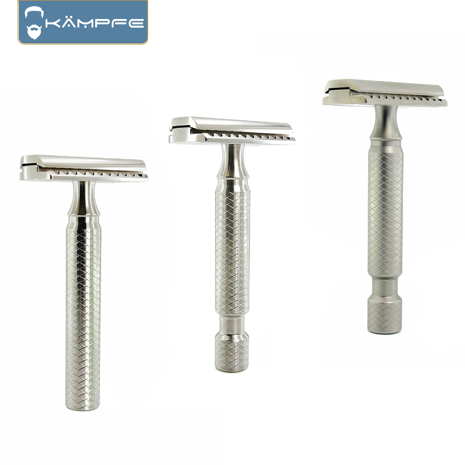 Afeitadora manual KAMPFE de seguridad, mecanizada con precisión CNC, de doble filo, de aleación de titanio para hombre, regalo para novio.