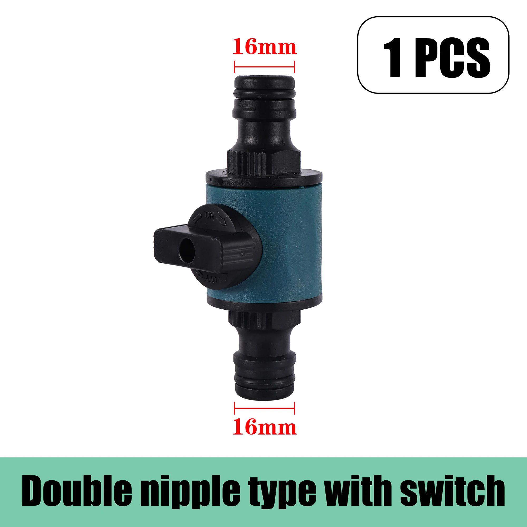 Válvula roscada de 3/4 "con conector de pezón de 16mm, válvula de cierre de manguera de jardín, adaptador de grifo desviador de manguera para lavado de coches, riego de jardín