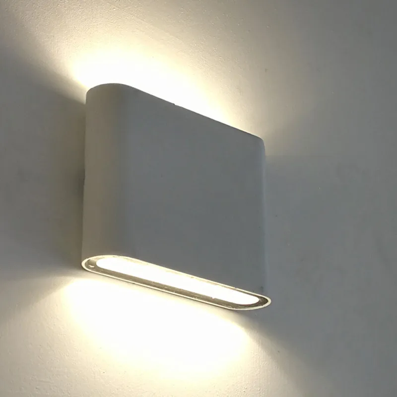 Lámpara de pared LED de 6W y 12W, iluminación de jardín impermeable para exteriores, AC86-265V de aluminio, luz de pared para interiores, dormitorio, sala de estar y escaleras