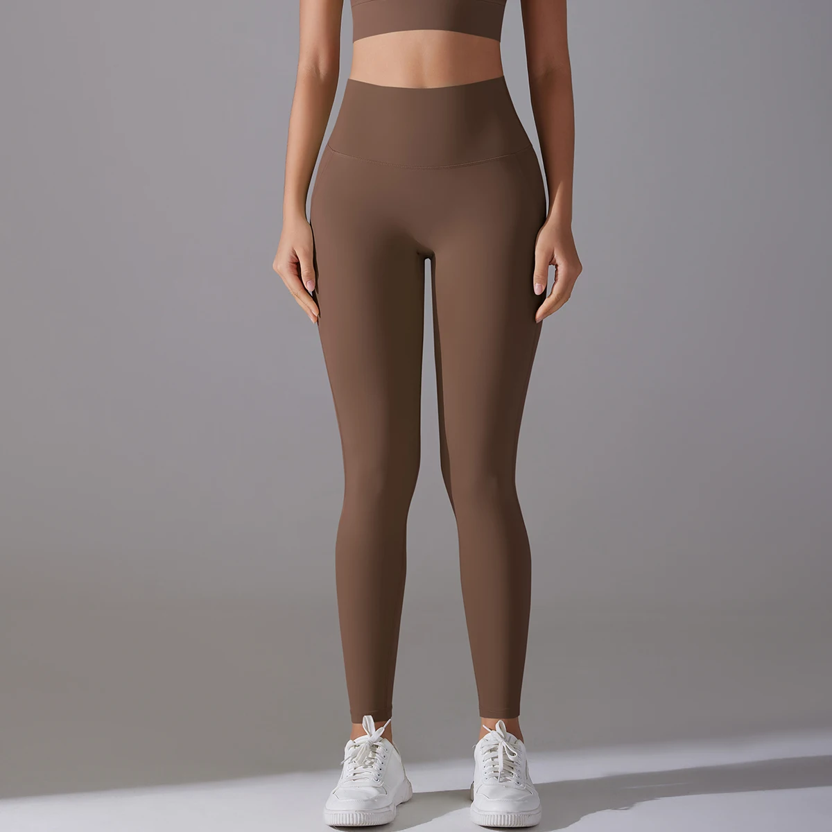 Leggings de yoga para mujer, de cintura alta, con control de abdomen y efecto moldeador de glúteos, ajustados, para realzar los glúteos, color nude