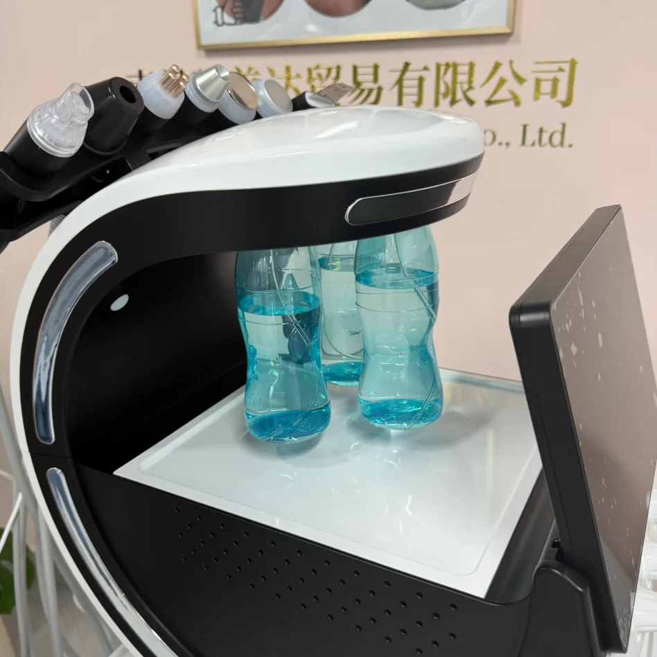 Máquina Facial Hydra Inteligente 7 en 1, Analizador de Piel, Limpieza Profunda de Poros, Dispositivo de Belleza Antienvejecimiento Hydra Lift, Azul Hielo