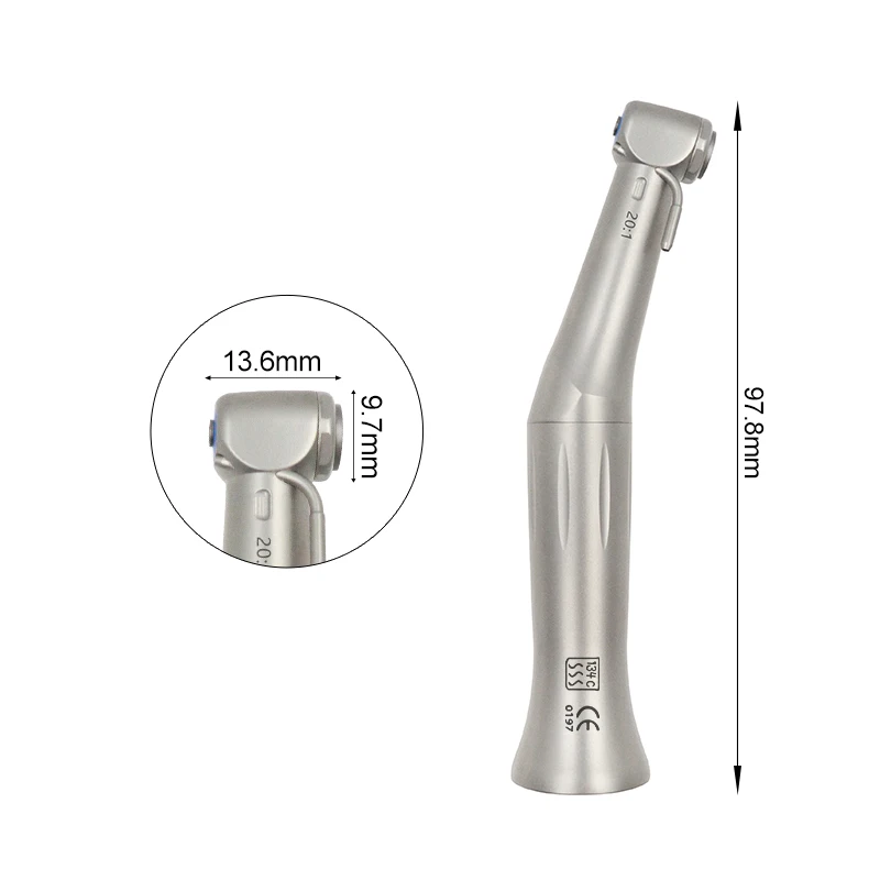 Pieza de mano contra-ángulo para implantes dentales, reducción 20:1, baja velocidad, botón pulsador, irrigación externa, motor tipo E, herramienta quirúrgica para dentista