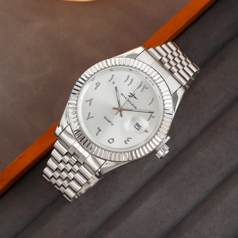 Relojes de moda para hombre con fecha, reloj deportivo informal de lujo de alta gama, relojes de pulsera clásicos de cuarzo de negocios para hombre de acero inoxidable