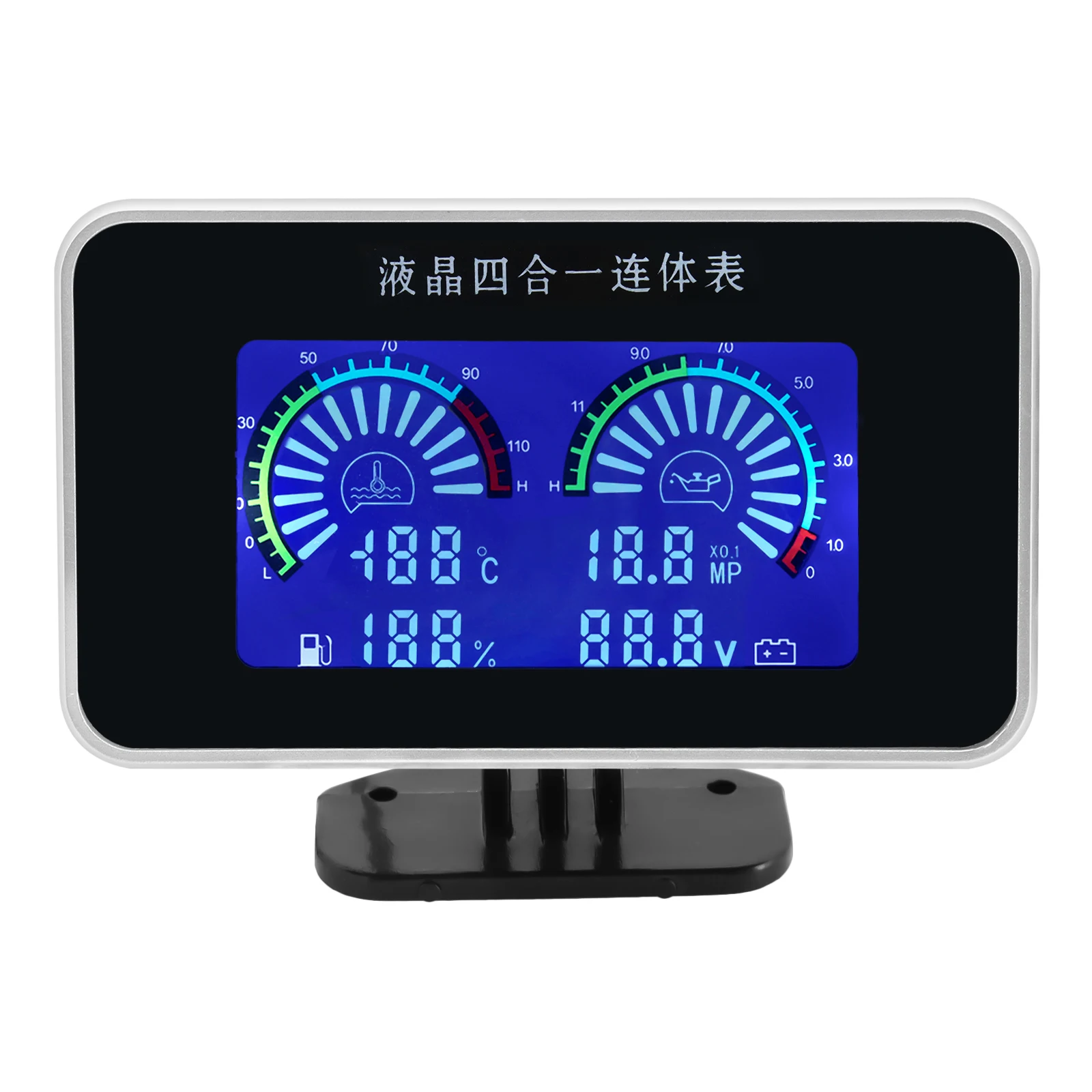 2 en 1 / 3 en 1 / 4 en 1 LCD Digital medidor de presión de aceite voltímetro medidor de nivel de combustible 1/8 NPT Sensor de presión de aceite + Sensor de temperatura del agua