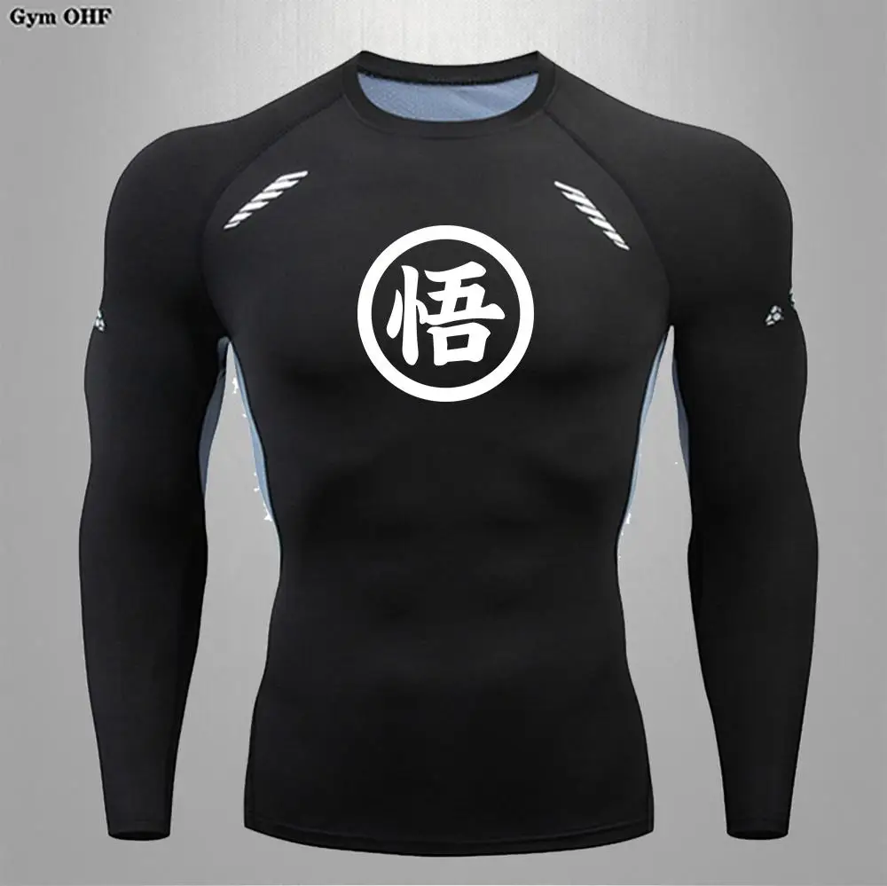 Camisas de compresión con estampado de Goku para hombre, camisetas interiores para gimnasio, entrenamiento, correr, Fitness, capa Base, ejercicio aeróbico de secado rápido, camisetas para hombre