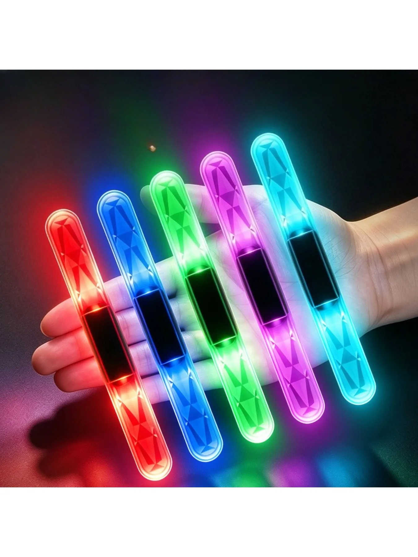 Tiras de Advertencia Anticollisión Universales para Automóviles, Barras de Luz LED Solares de 5 Colores, Aptas para Automóviles y Motocicletas