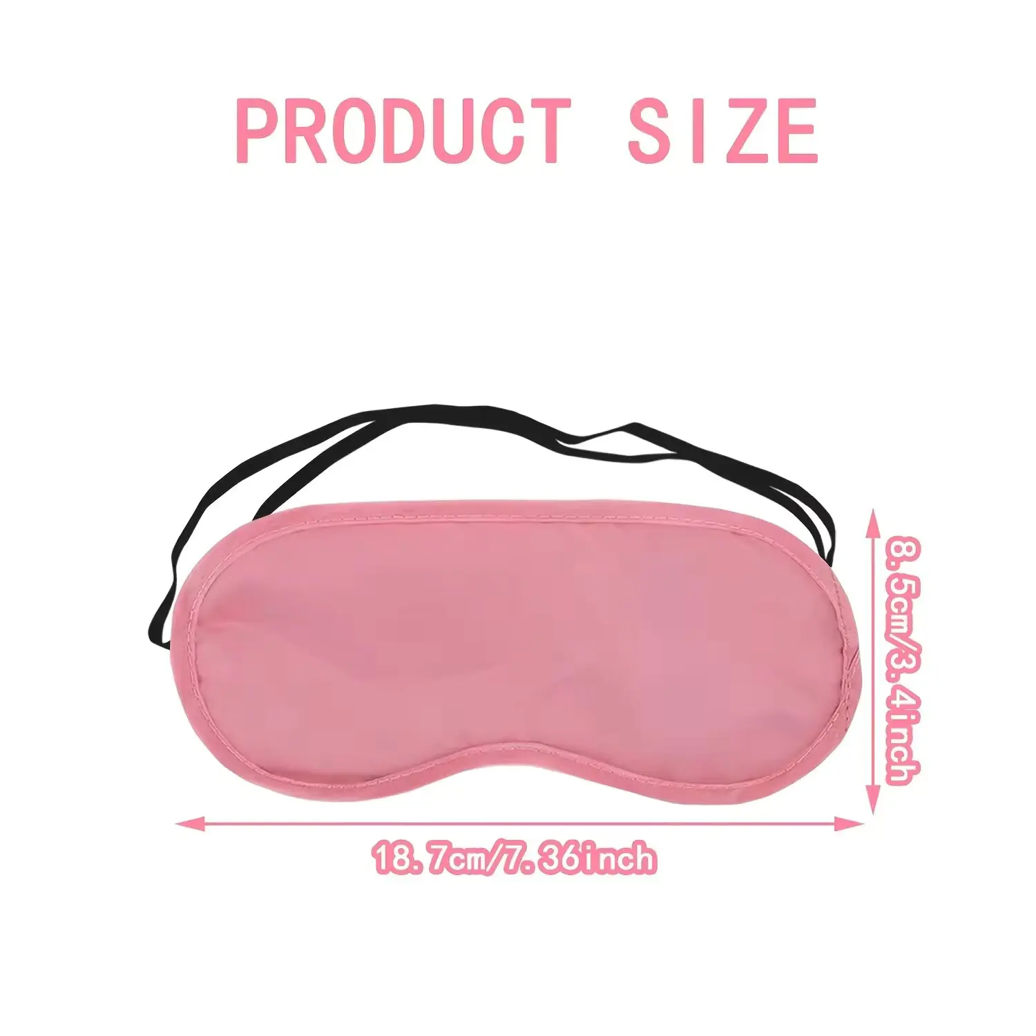 Paquete de 20 Antifaces de Seda Rosa y Negra con Correas Elásticas Ajustables, Cómodos para Mujeres y Hombres, para Viajes y Relajación