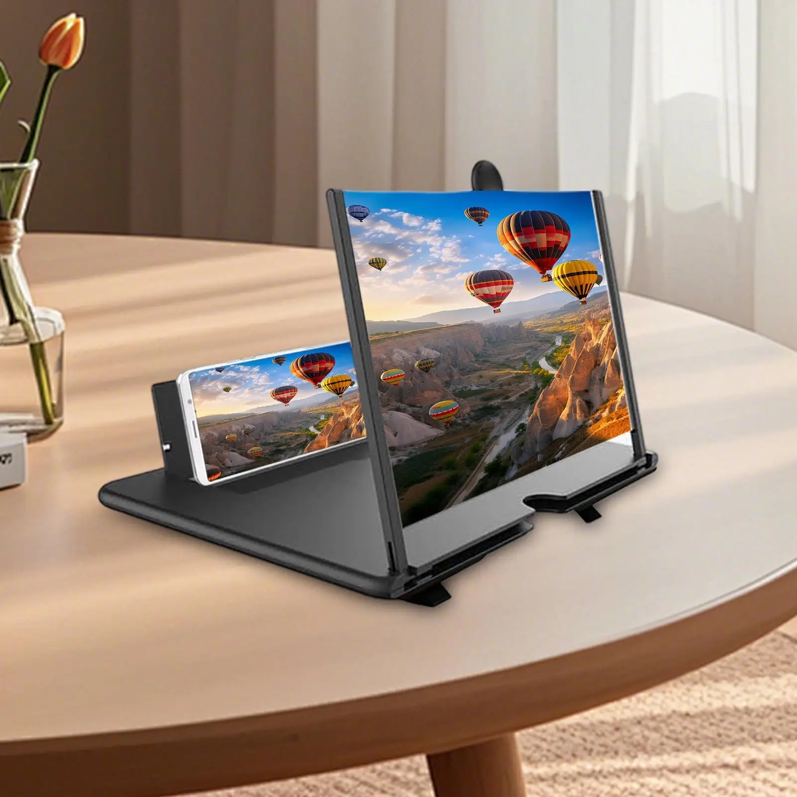 Amplificador Multifuncional HD para Teléfono Móvil, Lupa de Pantalla HD, Soporte para Teléfono, Protección Ocular