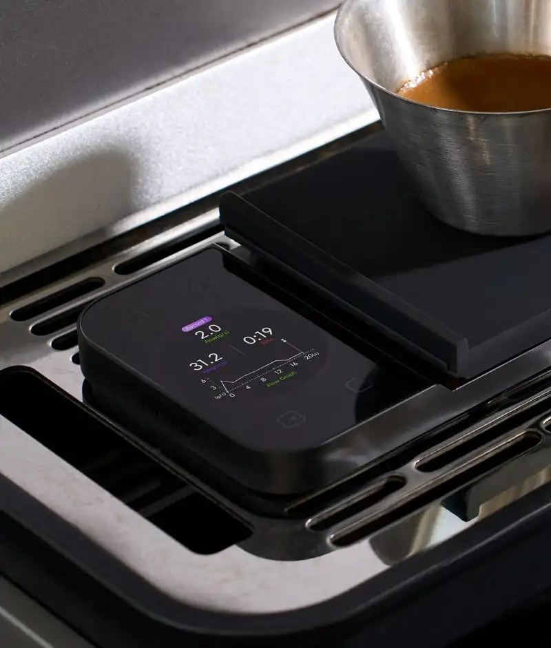 Báscula Inteligente para Café MAVO Lumicurve, Precisión de 0,1g, Báscula Digital para Espresso con Temporizador y Pantalla de Flujo para Café Pour Over