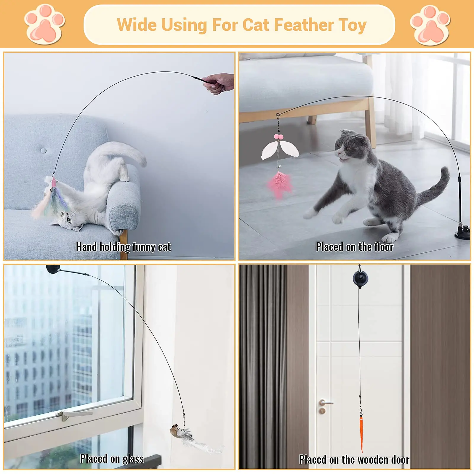 Juguete interactivo de simulación de pájaro para gato, rompecabezas con ventosa, divertido pájaro de plumas para gatito, ejercicio de persecución, suministros de juguetes para gatos