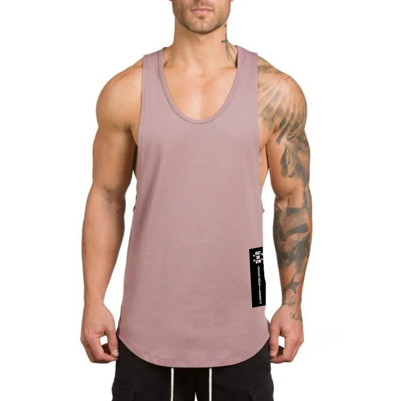 Ropa deportiva de gimnasio de marca, camisetas de algodón, camisetas sin mangas con tirantes para culturismo, camiseta de Fitness para hombres, chalecos para correr sin mangas para chicos musculosos